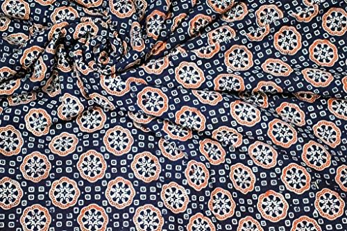 Етнически ръчно изработени Sanganeri печат памук кръгла цветето и квадратен шаблон за дизайн на кутията chintz плат, шивашки занаят тъкан памучна тъкан произведения на из