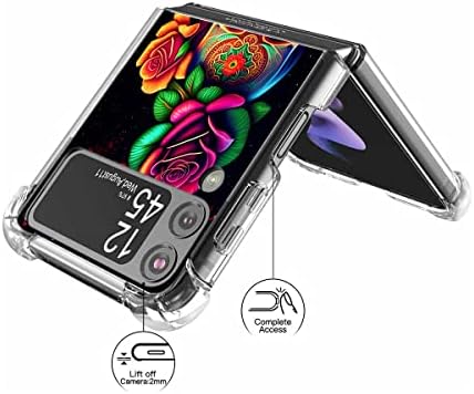 Калъф Beaucov Galaxy Z Flip 4, Цветна Мандала с Цветен Модел на Черепа, Защита От падане, устойчив на удари Калъф от TPU, Защитен Калъф за Samsung Galaxy Z Flip 4 5G, устойчиво на надраскван?