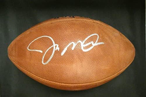 Джо Монтана Футбол КОПИТО Подписа Топката Уилсън NFL Стикер с Прикрепена Спомени - Футболни топки с Автографи