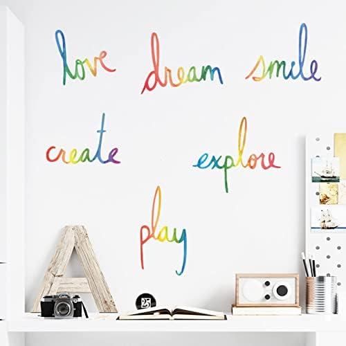 Декор на стените с Вдъхновяващи цитати за хола – Love Dream Smile – боядисани стени за Спалня, Детска, Класната
