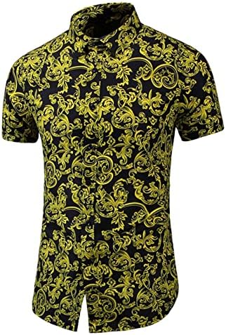 Мъжки Ежедневни Хавайска Риза с Копчета, С Къси Ръкави, Плажни Ризи С Цветен Модел, Летни Основни Риза За Боулинг,