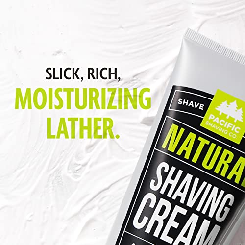 Pacific Shaving Company Натурален крем за бръснене - Масло от шеа + Витамин е Крем за бръснене за хидратирана