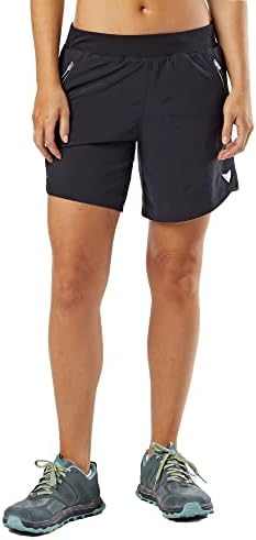 Спортни къси панталони KORSA Прегръдка 7 2.0 за жени с джобове | Леки, Влагоотводящие и с къса подплата | за джогинг, йога, фитнес зала | Черни, X-Small