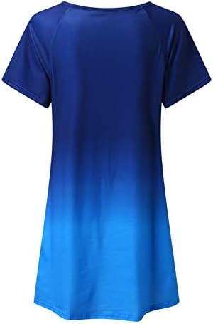Дамски Блузи-Ризи за Леггинсам, Ежедневни Лятна Тениска с Къс ръкав и Графичен Принтом, Туника Свободно, Намаляване,