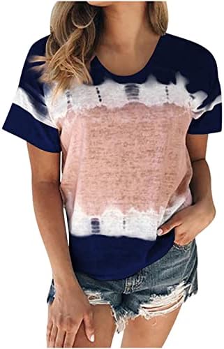 Дамски Блузи, Ежедневни Свободна Блуза, Модна Тениска с принтом под формата на тай-боя 2023, Блуза с кръгло