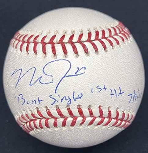 Сингъл Майк Пъстърва Banta Първият хит на 9/7/11 С подпис футболист MLB Holo - Бейзболни топки с автографи