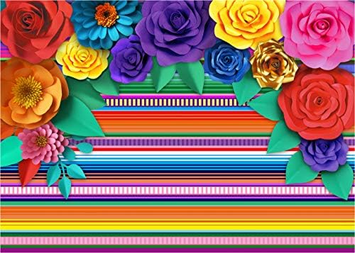 Мексиканска Парти Шарени Фон Fiesta Cinco De Mayo Хартиени Цветя Фон на Украсата на Парти за Торта Декор на Масата Фотобудка 5X3FT 071