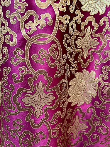 Нови тъкани Daily Adelaide Пурпурно-златна китайска парчовая сатен плат от The Yard - 10058, 4x2 инча