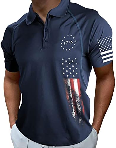 Polo ризи с Флага на САЩ за Мъже, Патриотични Фланелки на 4 юли, Летен Ежедневните Свободни Реколта Туника с