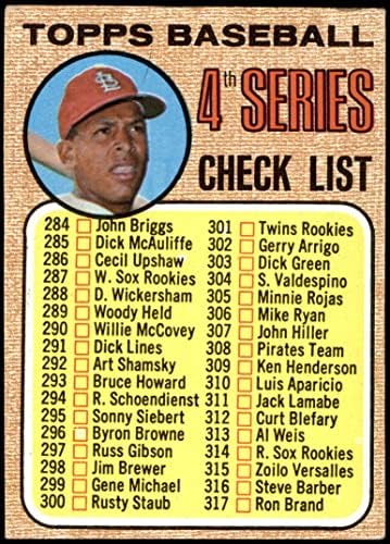 1968 Topps 278 RT списък 4 Орландо Сепеда Сейнт Луис Кардиналс (Бейзболна картичка) (Авторско право на ДЯСНО)