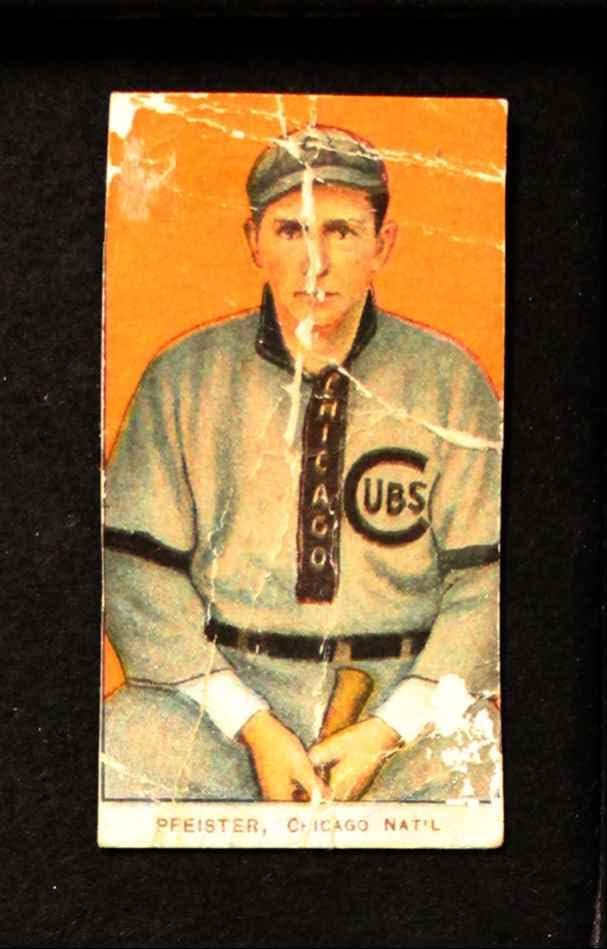 1909 T206 STD Джак Пфистер Чикагские къбс (Бейзболна картичка) (Седнала / С грешка като Pfeister) АВТЕНТИЧНИ