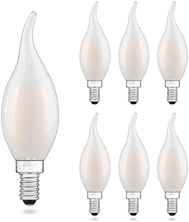 Led лампа с дневна светлина с живо фитил E12, 2 W (еквивалент на 25 W), ярко-бяло 5000 К, Матирано стъкло, на