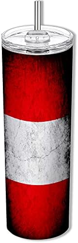 ExpressItBest Тясна чаша с 20 грама с Флага Перу (Перуански) - Селски дизайн