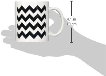 Керамична чаша 3dRose mug_149894_1 с черно-бял модел под формата на Шеврона, 11 Грама