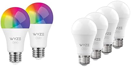 Цветна лампа WYZE, 1100 Лумена Wi-Fi RGB и Адаптивни бяла Интелектуална Лампа A19, 1 комплект, интелигентен