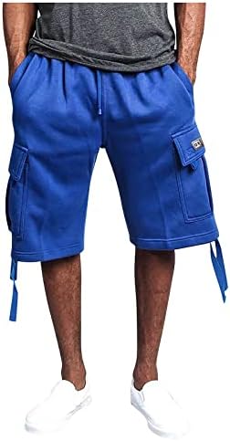 Летни къси панталони за Мъже,Мъжки Летни Шорти-Карго, Свободни Ежедневни Панталони с много Джобове, Колан и