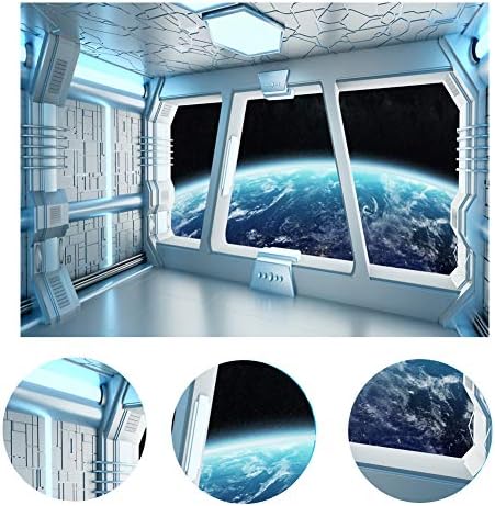 LYWYGG 10x8FT Винил Фон за интериора на Космическия кораб Футуристични Научно-фантастични Фонови Снимки Кабина