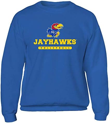 Hoody с фанатским принтом Kansas Jayhawks - Талисман - Лого - Волейбол