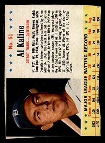 1963 Post Cereal 51 Ел Калин Детройт Тайгърс (Бейзболна картичка) VG Тайгърс