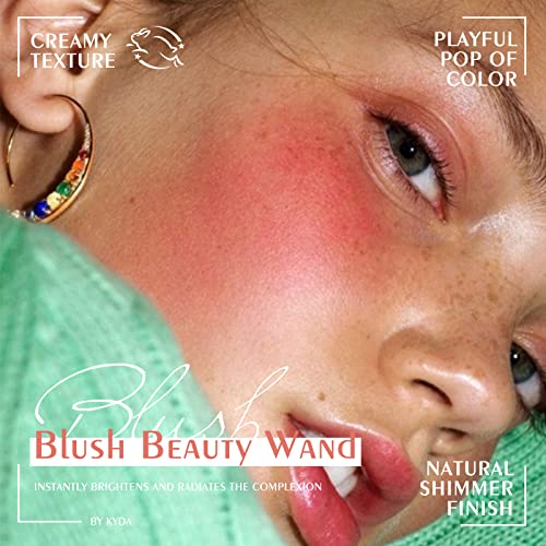 KYDA Blush Beauty Пръчка, Блестящ руж за лице с Подложка-апликатор, за Довършителни работи на естествени перли,
