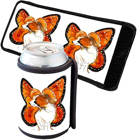Sunshine Cases Papillon Butterfly Fairy Куче Art by Denise Термообертка за охладител за всеки Оскорбленного напитка