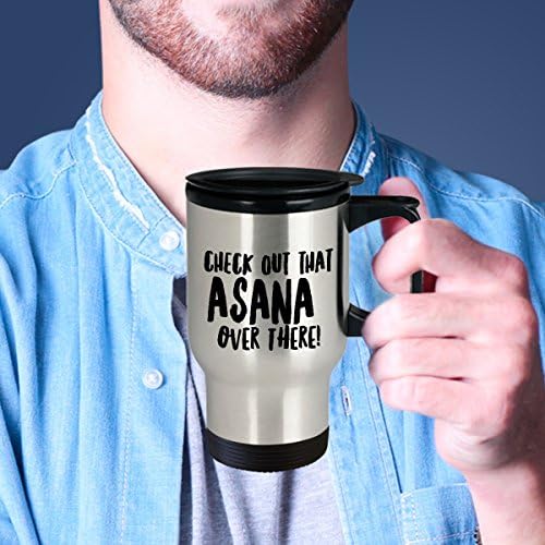 Чаша за йога Travel Mug Tumbler Cup - Виж ума на една и Асану! - Кафе / Чай / Напитка Топла / Студена Изолиран