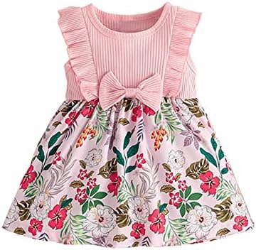 Празнична рокля KAGAYD за момичета, Детски принцеса рокля без ръкави с цветни набори за малки момичета, Пролетта