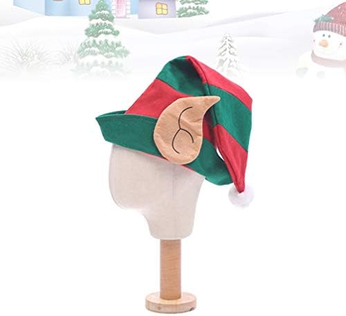Детски костюм на Дядо Коледа Toyvian, 2 бр. Коледни шапки с уши, шарени шапки на Дядо Елф, аксесоари за коледен
