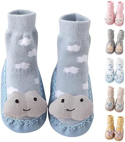 Детски обувки За момичета, Скъпа детски обувки за бебета, есенно-зимни чорапи за момчета и момичета, обувки на равна подметка, нескользящая Топло однотонная обувки