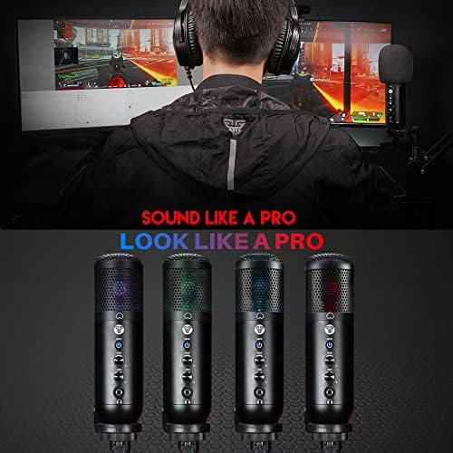 Микрофон Слот микрофон FANTECH Leviosa RGB USB, Стрийминг микрофон за PC, PS4, PS5 и Mac, Кардиоидный, Статив,