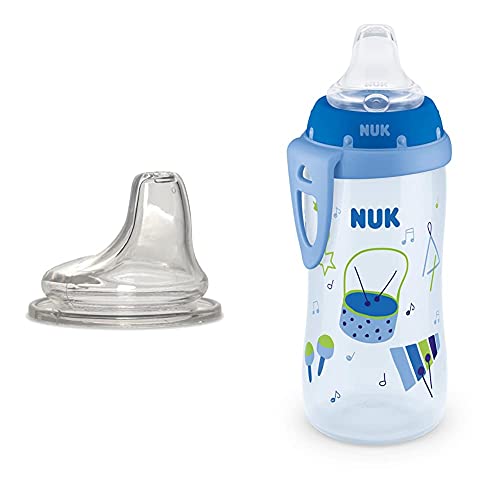 Преносимото силикон чучур на NUK, прозрачен, Опаковки от 1 активна чаши, 10 грама, 1 опаковка, Цветове могат