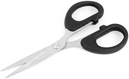 X-DREE Черно Офис нож от неръждаема стомана С добър припадък За шиене, Прави ножици за хартия (Oficina de acero,