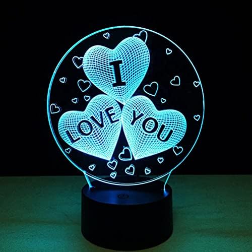 I Love You 3D лампа 7 Цвята led Арт лека нощ, Нощно Настолна лампа за магазин, Декориране на спалня, Офис или
