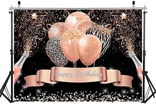 LYCGS 7X5 ФУТА Фон от Розово злато за рожден Ден, Блестящ балон, на Фона на рожден Ден за Момичета, Розови Точки,