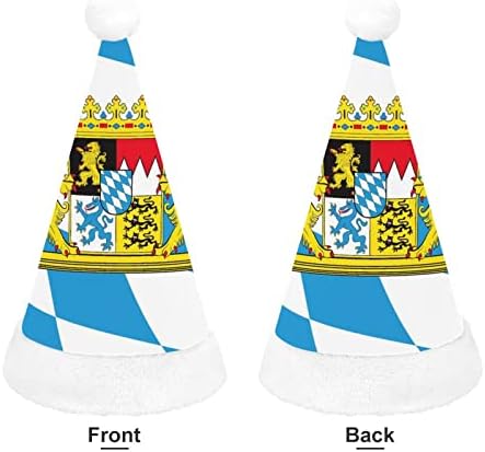 Знамето на Свободна Бавария Плюшен Коледна шапка Палави и Сладки Шапки на дядо коледа с Плюшени полета и Удобна
