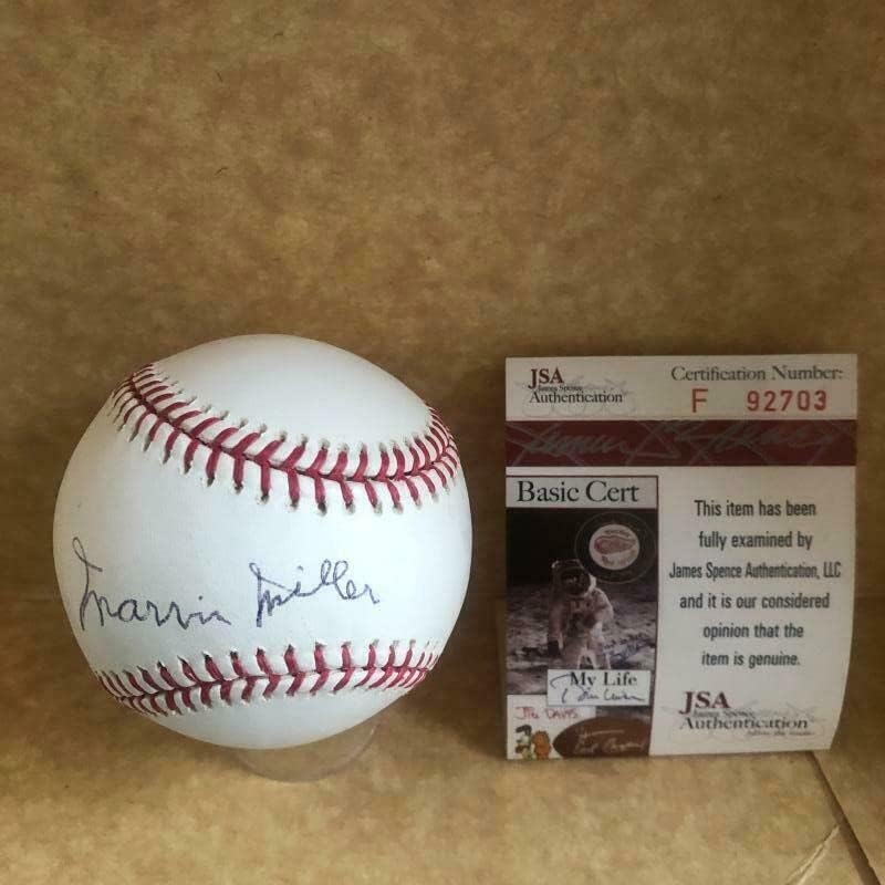 Марвин Милър, Новият лидер на Социалдемократически Hofer, Подписано Auto M. l. Baseball Jsa F92703 - Бейзболни топки с автографи