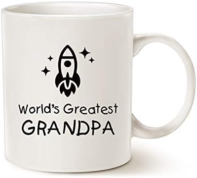 MAUAG Забавно Кафеена Чаша за Дядо, на Чаша за Ракетен кораб, за Дядо, Бяла 11 Грама, най-Добрите Подаръци за