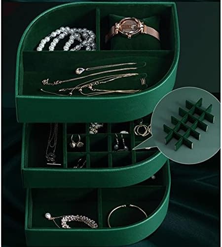 Кожен Органайзер За Бижута Layer Jewelry StoragBoxEarrings Колие Кутия За Съхранение С Голям Капацитет