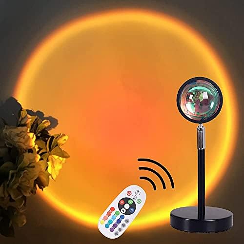 Проектор Sunset Light с дистанционно управление и 16 Смените цветове, USB лека нощ, Романтична Лампи за Дизайн