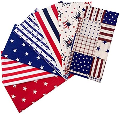 VALICLUD 7 бр. памучен плат квадратни листове, дебели четвърти флаг Звезда на американското Независимост лоскутная