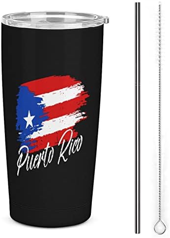 Ретро Чаша с Флага на Пуерто Рико от Неръждаема Стомана, Изолиран Бутилка За Вода, Пътна Чаша, Чашата за Кафе,