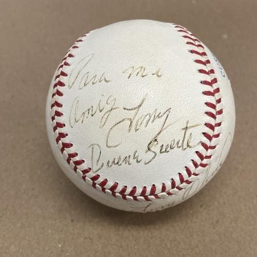 Тони Олива подписа Бейзболен топката OAL с надпис за Тони на испански език с Голограммой B & E - Бейзболни топки с автографи