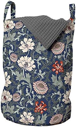 Чанта за дрехи с цветя модел Ambesonne, Ориенталски Флорални Мотиви, Класически Листенца в стил Бохо, Потертое