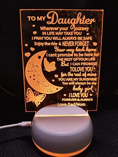 Xdorra Креативни, Индивидуални Подаръци с Лунна пеперуда за Рожден Ден, Нощна лампа, 3D Илюзия Лунните нощни Светлини, USB Led Настолна лампа, Подаръци за дъщеря ми е на 7 цв