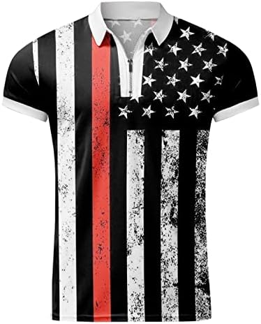Мъжки Ризи Поло с Флага на САЩ, Патриотични Фланелки на 4 юли, Летен Ежедневни Тениски С 3D Принтом, Къс Ръкав,