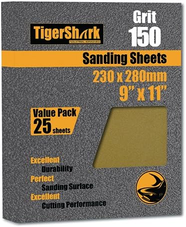 Шлифовъчни листове TigerShark размер от 9 до 11 инча Размер на 180 25 бр. в опаковка Хартия Gold Line Със Специален