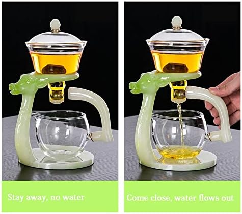 Комплект Стъклени Чайници RORA Полуавтоматични Просмукване, Въртящ се с приготвяне на чай Набор от манекени