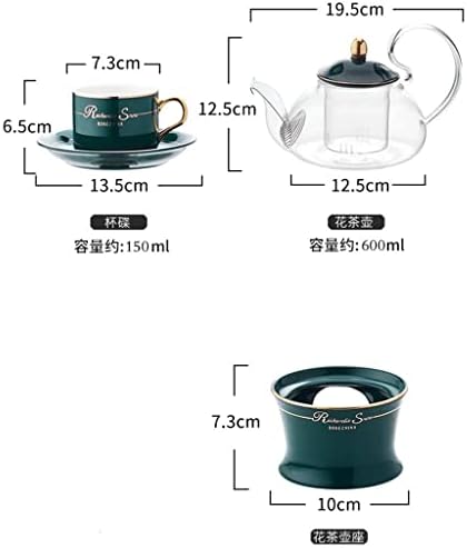 SDFGH Скандинавски Английски Следобеден Чай Керамични Стъклени Цветя Чай Комплект тави, употребявани Нагревателен