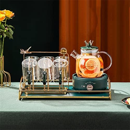 Чай HOUKAI в Скандинавски стил с Подгряващата основа, Домакински Топлоустойчива Стъклена Кана за Следобеден