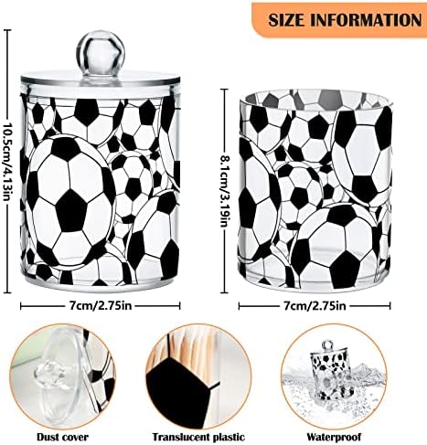 YYZZH Черно-Бял Футболен Спортен Дизайн Американски Футбол 4 Опаковки Qtip Притежателя Диспенсер за Памучни